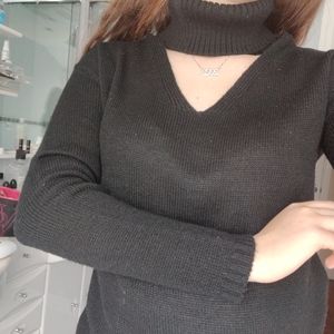 New! Black cut out sweater